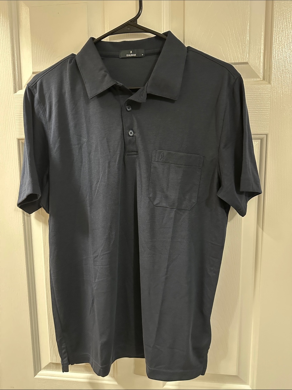 Ragman New without tags! Soft gold polo Men's Navy Polo Shirt with Chest Pocket